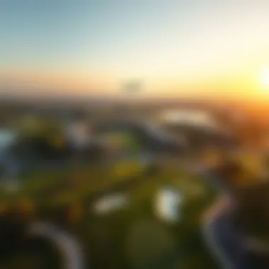 Aerial view of a premier golf course community