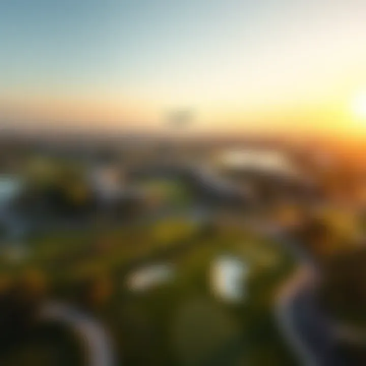 Aerial view of a premier golf course community