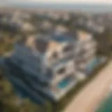 Aerial view showcasing the luxurious villas on Palm Jumeirah