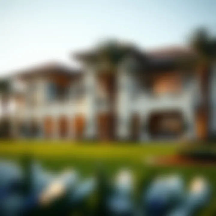 Elegant architectural design of a golf-side residence