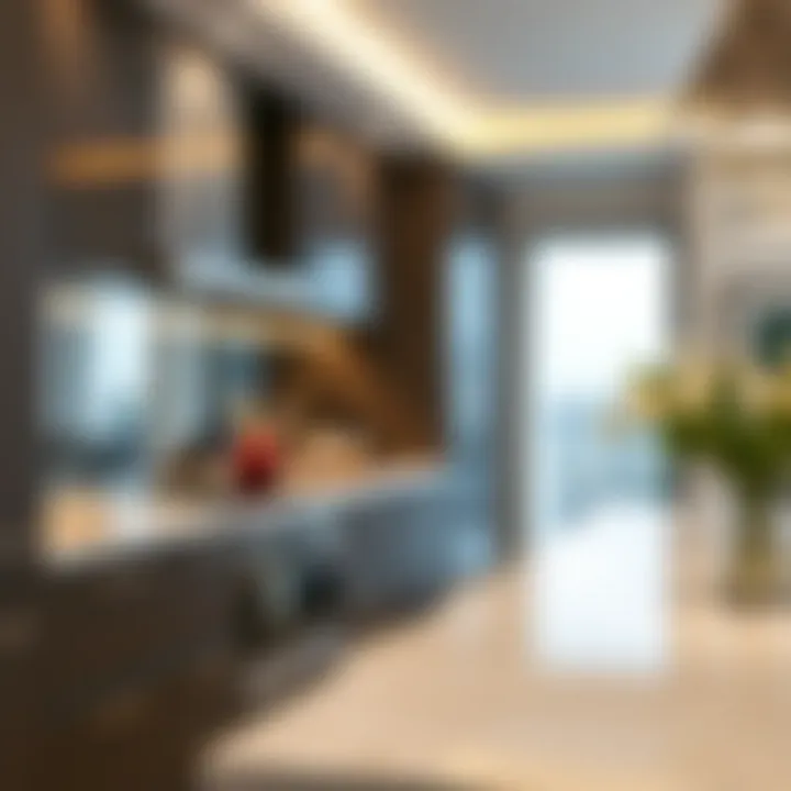 Close-up of a beautifully designed kitchen in a townhouse