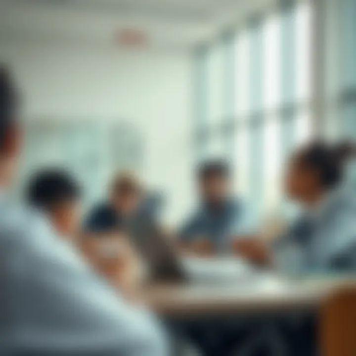 Students engaged in a collaborative learning environment