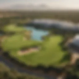 Panoramic view of Emirates Golf Estate showcasing lush greens and luxurious villas