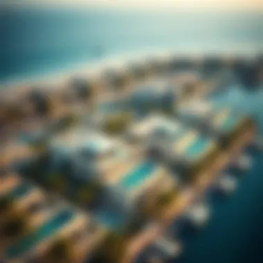 Aerial view of luxury villas on the Palm in Dubai