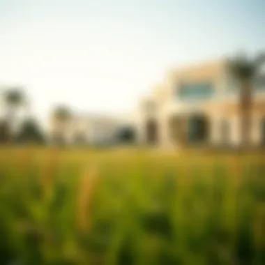 Lush meadows enhancing luxury villas in Dubai