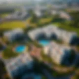 Stunning aerial view of Damac Hills 2 showcasing lush greenery and exquisite architecture