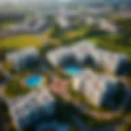 Stunning aerial view of Damac Hills 2 showcasing lush greenery and exquisite architecture