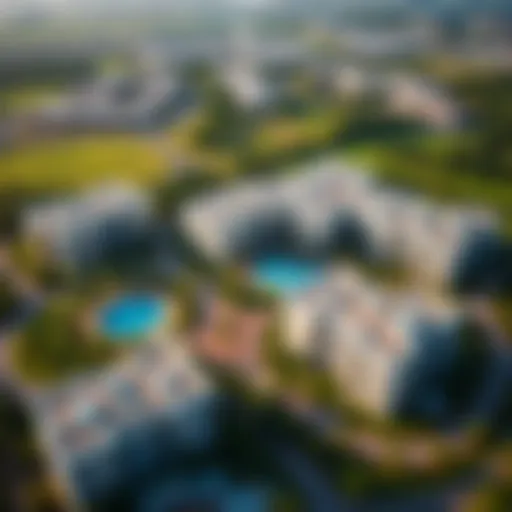 Stunning aerial view of Damac Hills 2 showcasing lush greenery and exquisite architecture
