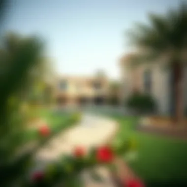 Breathtaking landscaping around Damac Hills Villas highlighting serene environment