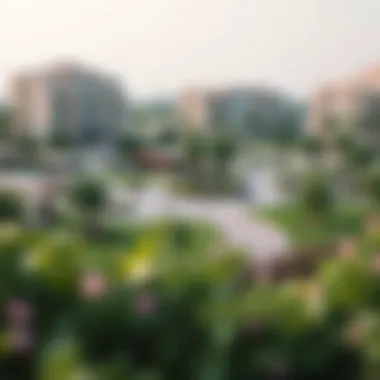 Community park in Dubai South with green spaces and recreational facilities