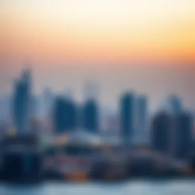 Skyline of Dubai Featuring Dubai South and South Bay Panoramic skyline of Dubai featuring Dubai South and South Bay