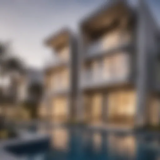 Modern architectural design of Dubai South townhouses