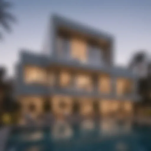 Stunning exterior of a modern Dubai villa showcasing contemporary architecture