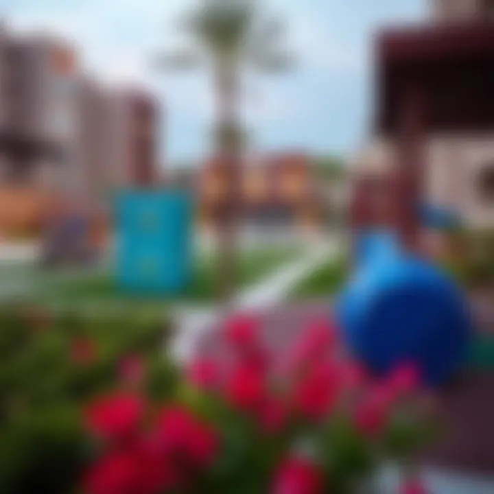 Community amenities including parks and fitness areas in Ellington Dubai Hills