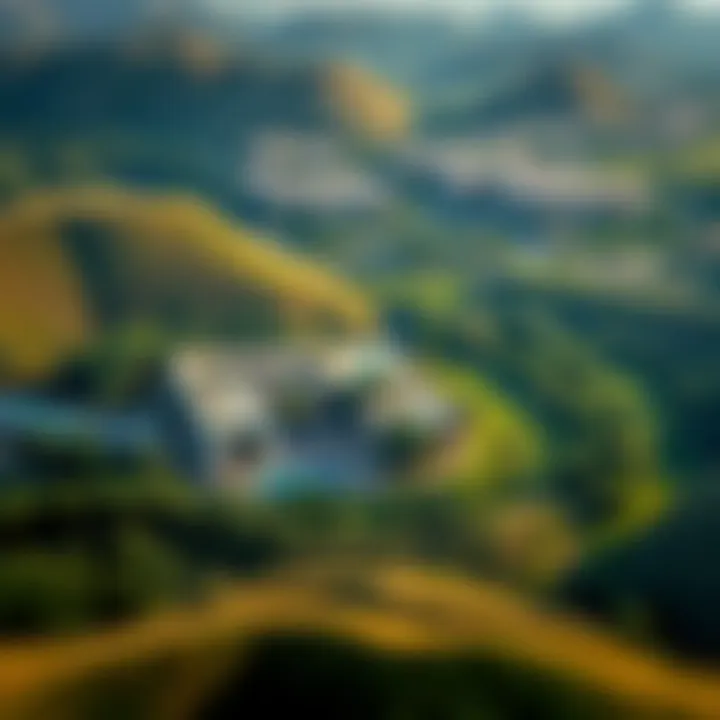 Lush Landscape of Emirates Hills Aerial view showcasing the lush greenery and layout of Emirates Hills