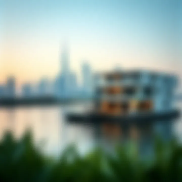 Luxurious floating villa overlooking the Dubai skyline