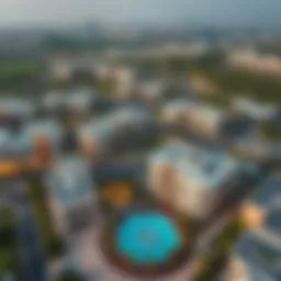 Stunning aerial view of Jebel Ali Village showcasing its lush landscapes and modern architecture