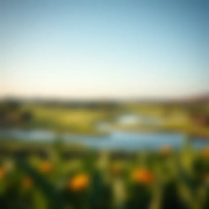 Serene golf course view with manicured greens and water features