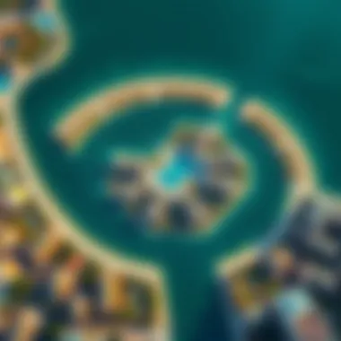 Aerial view of Jumeirah Palm showcasing its unique location and layout