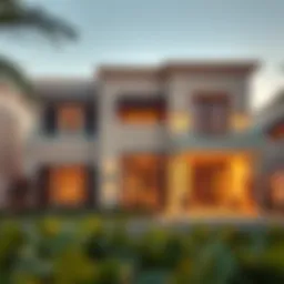 Luxurious villa exterior showcasing modern architecture in JVC