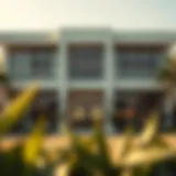 Stunning modern villa exterior with large windows