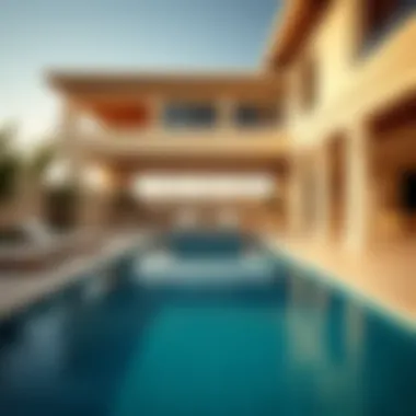 Exquisite outdoor pool area in a luxury villa