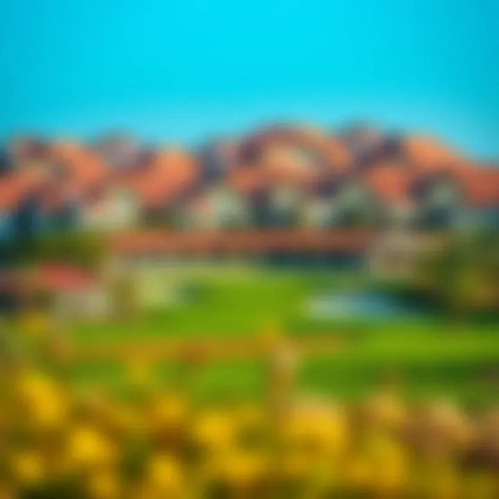 Scenic backdrop of Emirates Hills surrounding the club