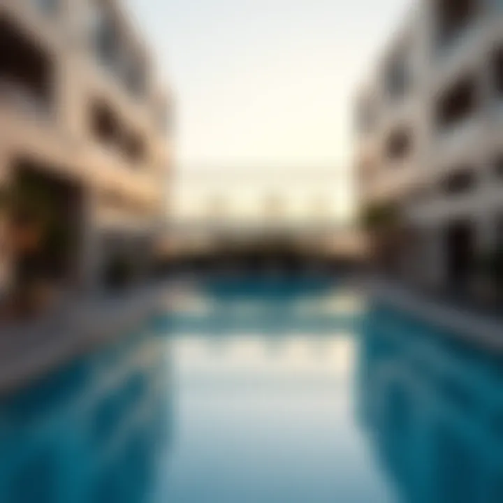 Modern amenities in Mudon Arabella, including a fitness center and swimming pool