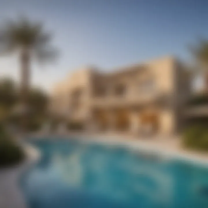 Community amenities including a pool and recreational area in Nad Al Sheba