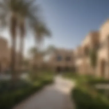 Beautiful landscaped gardens surrounding Nakheel Villas