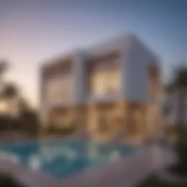 Modern Architectural Beauty of Nakheel Villas Luxurious exterior view of Nakheel Villas showcasing modern architecture