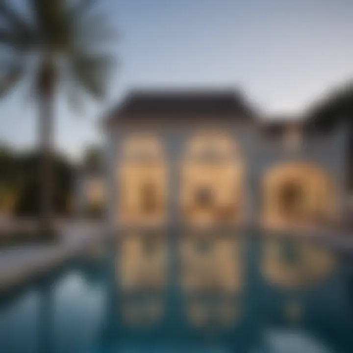 Luxurious pool area of the villa