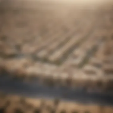 Aerial view of Al Furjan highlighting its strategic location