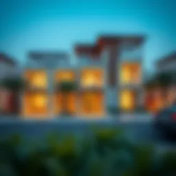 Stunning exterior view of Ramhan Villas showcasing modern architectural design