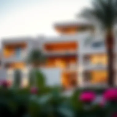 Elegant exterior view of a Sidra villa showcasing modern architecture