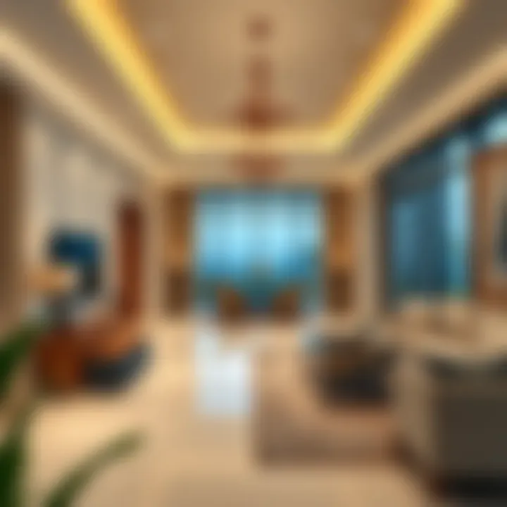 Luxurious interior of a modern villa showcasing elegant decor