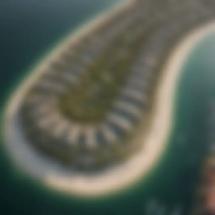 Aerial view of Palm Jumeirah showcasing its unique frond design