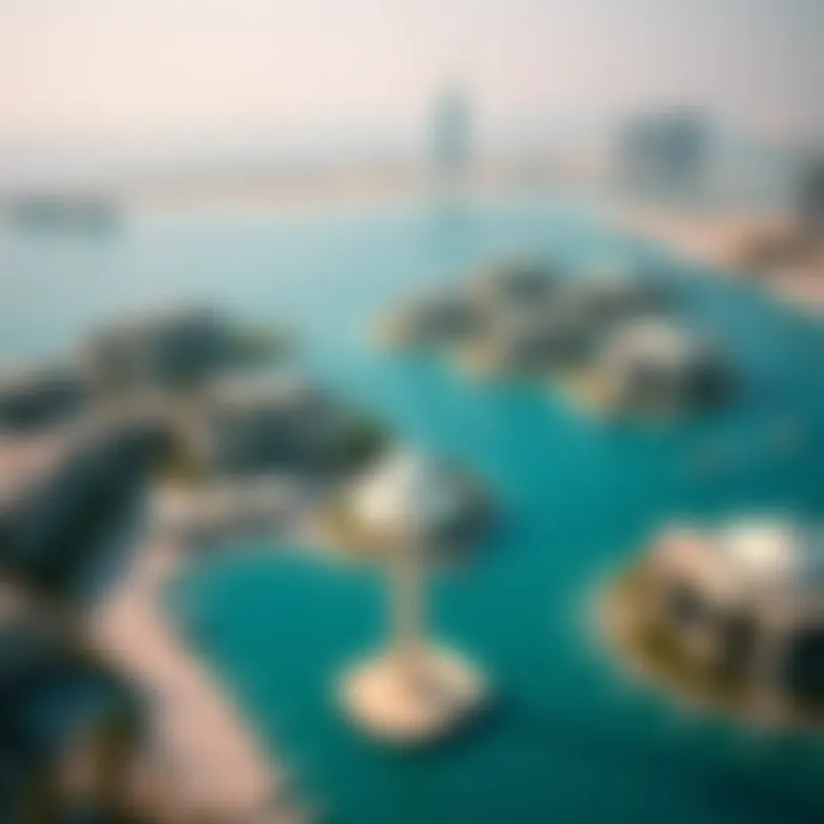 Aerial view of Palm Jumeirah showcasing luxury villas and resorts