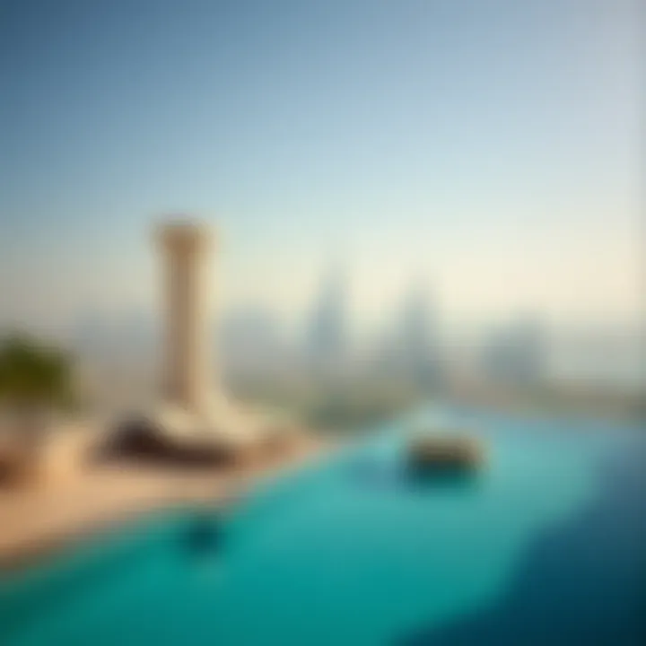 Stunning view of Dubai skyline from a luxury villa terrace