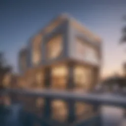 Stunning exterior of a luxury villa in Dubai showcasing modern architecture