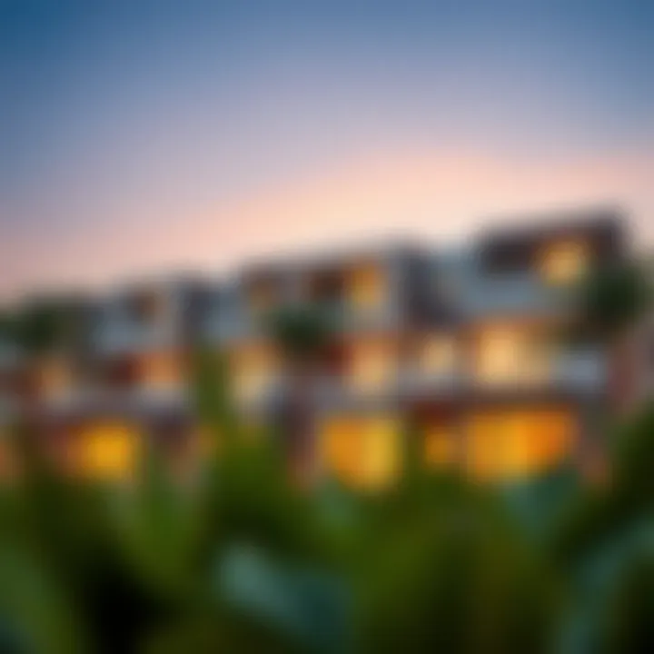 Luxurious residential units designed with modern architectural elements within Damac Hills 1.