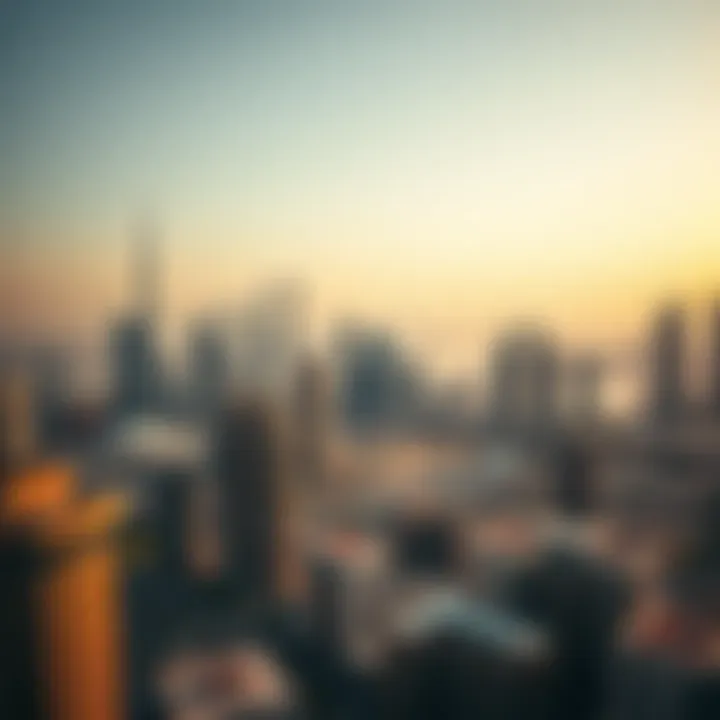 An aerial view of Dubai skyline with DAMAC buildings highlighted