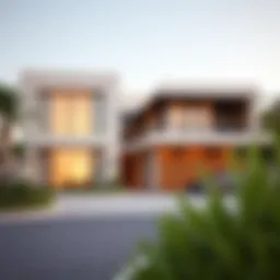 Stunning exterior view of a luxury villa in Dubai showcasing modern architecture