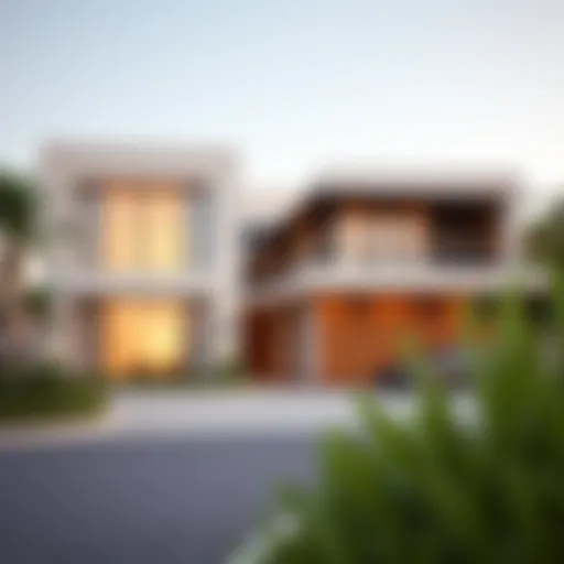 Stunning exterior view of a luxury villa in Dubai showcasing modern architecture