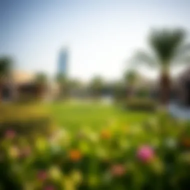 Vibrant community park in Tilal Al Ghaf with lush greenery