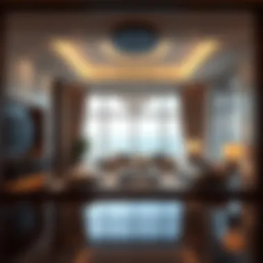 Luxurious interior design of a floating villa showcasing modern elegance