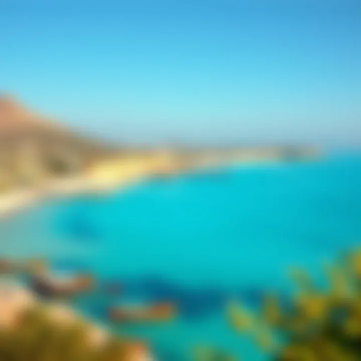 Panoramic view of Ghantoot Beach with azure waters