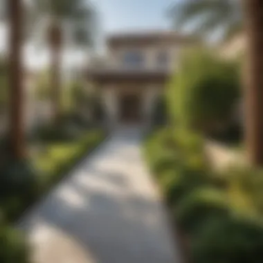 Beautifully Landscaped Garden of a JVC Villa Lush garden view of a villa in JVC