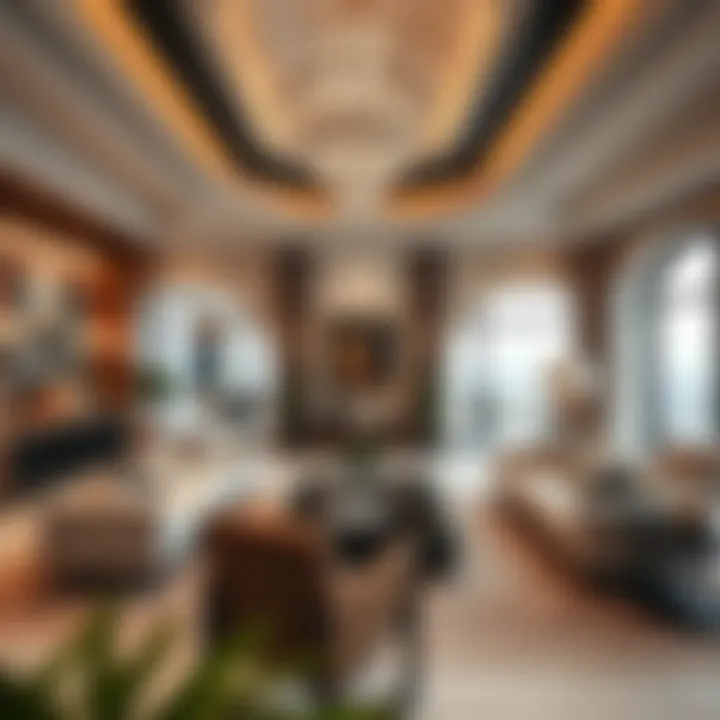 Elegant living room showcasing modern design and opulence