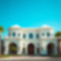 Luxurious Dubai villa exterior with a clear blue sky